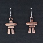 Copper Layered Pewter Inukshuk Earrings